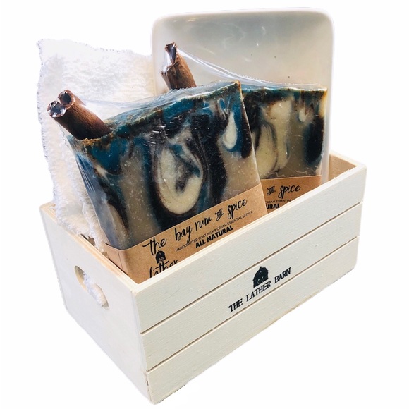 THE LATHER BARN Other - Gift Crate- Bay Rum & Spice Goat Milk Lather